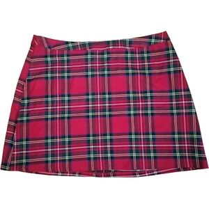 🍎 36"W, Primark Red Plaid Mini Skirt / Tennis Skirt